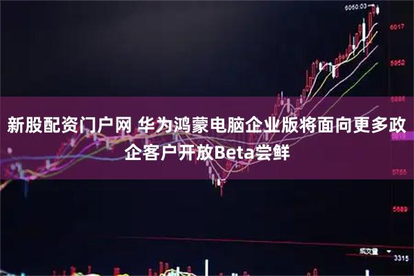 新股配资门户网 华为鸿蒙电脑企业版将面向更多政企客户开放Beta尝鲜