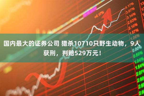 国内最大的证券公司 猎杀10710只野生动物，9人获刑，判赔529万元！